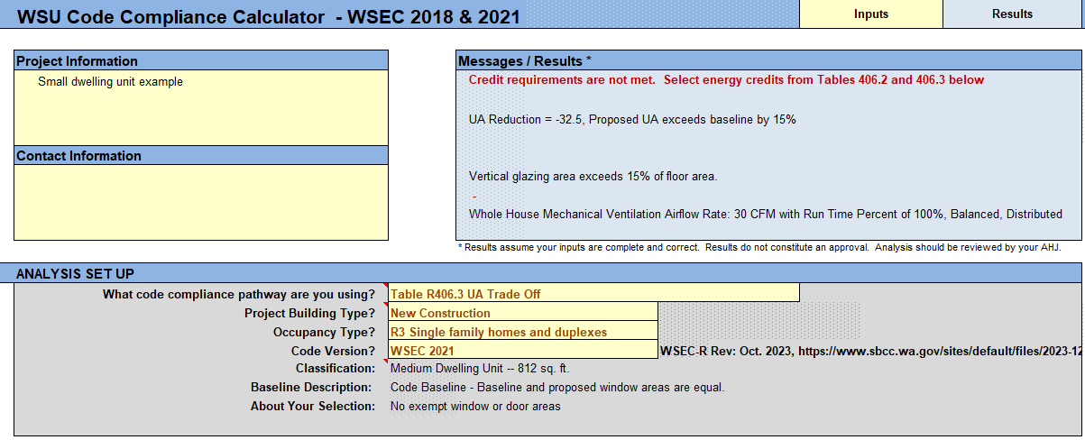 Screenshot of the C3 Calculator